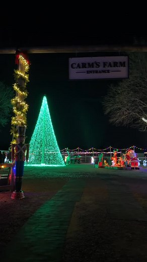 Carm’s Farm has officially been transformed into a Winter Wonderland. It’s the most magical place to be ❄️☃️🌲 Come stop by and see all the lights and animals 🌟 | Carm’s Farm