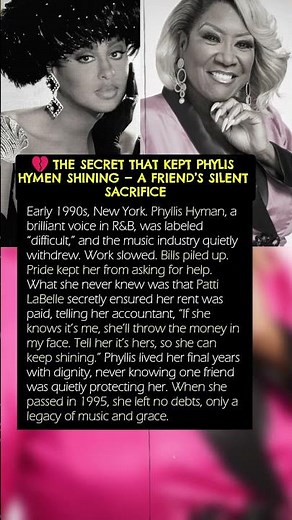 💔 THE SECRET THAT KEPT PHYLIS HYMEN SHINING — A FRIEND’S SILENT SACRIFICE
