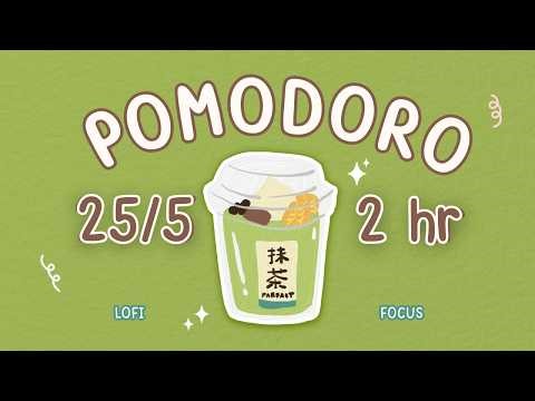 𝒞𝑜𝓏𝓎 𝑀𝒶𝓉𝒸𝒽𝒶 𝒫𝑜𝓂𝑜𝒹𝑜𝓇𝑜 🍵 | 25/5 Timer | 2 Hour Study with Me for Productivity & ADHD | Lofi Music ✨