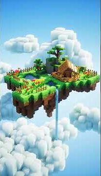 Floating Island Garden in Minecraft 🌿🏡 Peaceful Sky Base with Waterfall #shots
