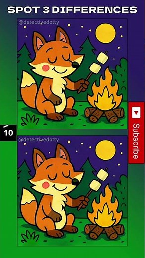 🕵️‍♀️ Spot 3 Differences Challenge! – 279 🔍 #fox