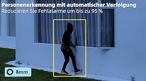 Ctronics 6X Hybrid-Zoom Überwachungskamera Aussen WLAN mit Auto-Zoom-Tracking, PTZ IP Kamera Outdoor mit Dual-Objektiv, Personenerkennung, Farbnachtsicht, Zwei-Wege-Audio PC/IP66/7 * 24 (1, Weiß)