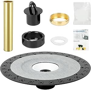 Freestanding Bathtub Drain Freestanding Tub Drain Rough-in Kit Freestanding Tub Drain Installation Kit with ABS Plastic Adapter Brass Nut Pipe Bathtub Drain kit