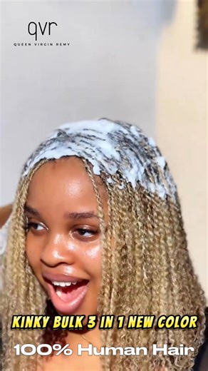 ✌🏾✌🏾 Try new style with QVR Kinky Bulk Human Hair! 😍🥰 3 in 1 New Colors are stunning 🤩 You will must fall in love with it 🫶😘 Really soft & light 🤩 No tangling 💯 No shedding! 💁🏾‍♀️✨ Very easy to separate & manage and turned out to be perfect🤓 💇🏽‍♀️ Hair info: 5 packs 20'' QVR 3 In 1 Afro Kinky Bulk Color #32/16/613 🙆🏽‍♀️🤎 Thanks Video from @brownnsnow | QVR_hair