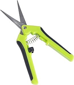 6.5" Gardening Hand Pruner Pruning Shear with Curved Stainless Steel Blade (Curved blade scissors)