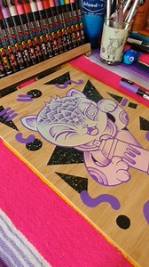 @misterkobo demonstrates how POSCA can be used on wooden surfaces with great effect! Using the PC-3M pens to create definition. 💜 #posca #poscauk #poscapeople #poscapens #poscamarkers #paintpens #paintmarkers | POSCA UK