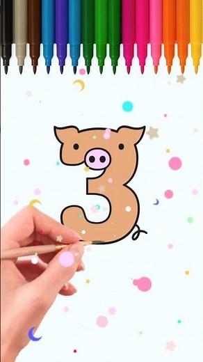 How to Draw Animals from Numbers | Easy and Fun Animal Drawing for Kids #Shorts