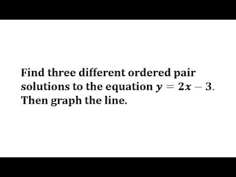 Determine Ordered Pair Solution and then Graph a Linear Equation: y=mx+b