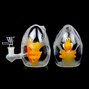 [Hot Item] Newly Designed 8 " Glass Hookah Glass Water Pipe Sandblast Project Mini Dinosaur Egg Shaped Oil DAB Rig