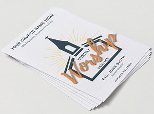 Church Worship Service Program Template: Editable Bulletin (US Letter) (canva) - Etsy