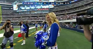 David Nelson Scores Touchdown Gives Ball To Cowboys Cheerleader Girlfriend