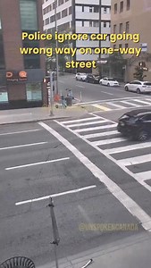 Woops. This car turned the wrong way down a one-way street 😅 This cop drove by and let them off easy this time. Wonder how they got out of this situation. Be honest, have you made this mistake? | What's Good Calgary