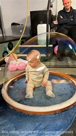 Baby Trapped Inside Giant Bubble 😱 #shorts #viral