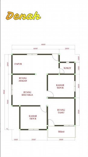 Denah rumah 8x9