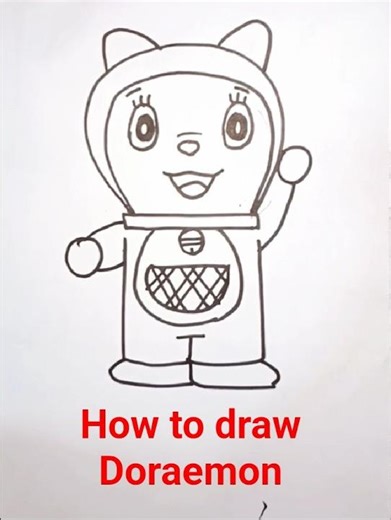 Easy Doraemon drawing for kids|step by step tutorial| #drawing #art #viral
