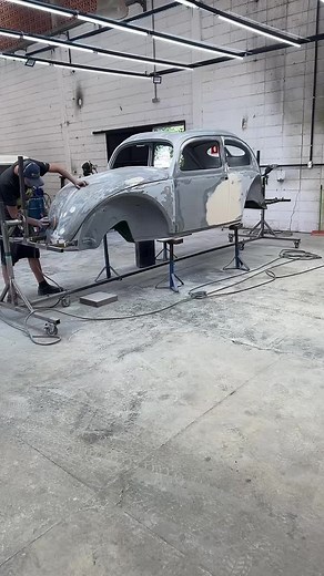 Vintage Car Restoration Process in Workshop