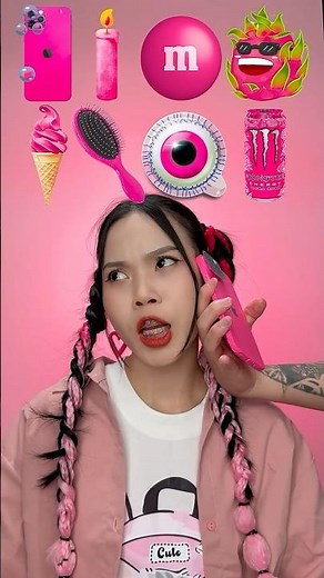 Random Pink Food ASMR Mukbang #3 🌸🦑💋 #shorts #mukbang #asmr #eating part 2