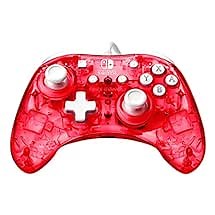 PDP Gaming Rock Candy Wired Power Nintendo Switch Pro Controller, Officially Licensed Lite/OLED Compatible Gamepad, Stormin Cherry Red