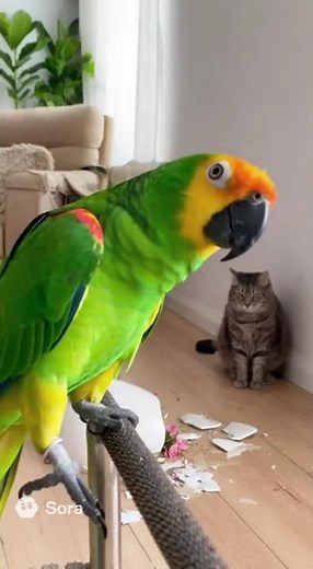 Parrot Snitch On Cat | Funniest Talking Parrot Ever! #funny #pet #bird #birds