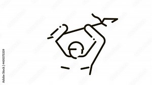 Indigenous Aztec with Spear Icon Animation. black Indigenous Aztec with Spear animated icon on white background Stock Video