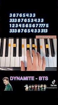 DYNAMITE - BTS easy kpop piano tutorial with numbers