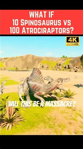 WHAT IF? 3 Scorpios Rex vs 50 Triceratops? 10 Spinosaurus vs 100 Atrociraptors? #shorts