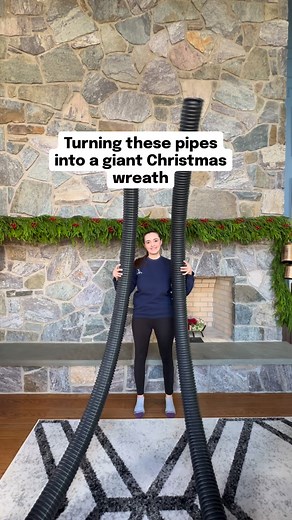 467K views · 139K reactions | 7 ft wreath for the win. Comment “wreath” for the link or check the link in bio. I saw someone make a small version of this with one pipe, and it got me thinking… what if I used two and made a giant one for our fireplace? And honestly, it worked better than I imagined. It was so easy to put together, and I love how it fills the space and ties the whole living room together. | Marina_Ivanova | Facebook