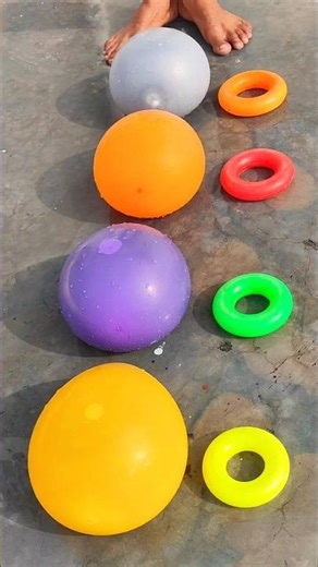Colorful Water Balloon 💦🎈 Ring Challenge 😱 | Satisfying Shorts #shorts
