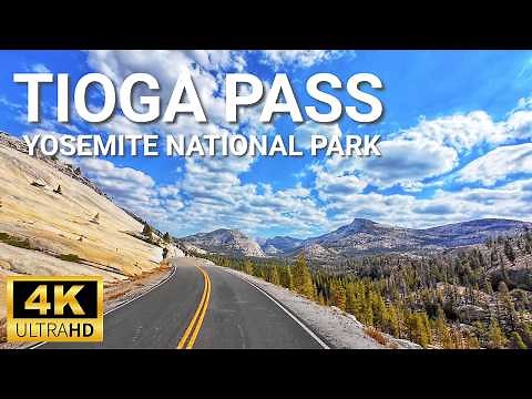 Tioga Pass, Yosemite National Park Scenic Drive - California Sierra Nevada - 4k