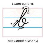 Cursive Letter b in Lowercase - SuryasCursive.com