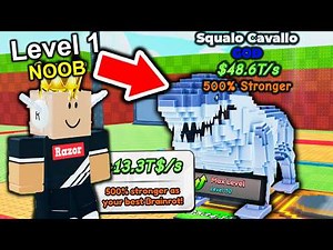 Starting Over as NOOB With RAREST GOD SQUALO CAVALLO BRAINROT in Roblox Be a Lucky Block