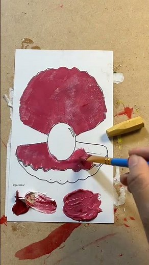 🐚 #art #acrylicscenery #drawing #tutorial