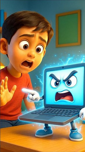 Angry Laptop | Funny Talking Laptop Cartoon | Ui Ui World #Shorts