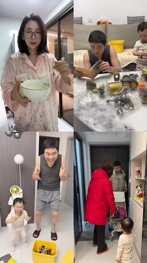 奶奶和爸爸每天无缝衔接 一家三口吃完饭 爸爸陪小柠檬玩磁力片车 宝宝很开心 幸福的小日子#全职妈妈日常 #宝妈分享 #磁力片车 #亲子日常 #小柠檬成长记