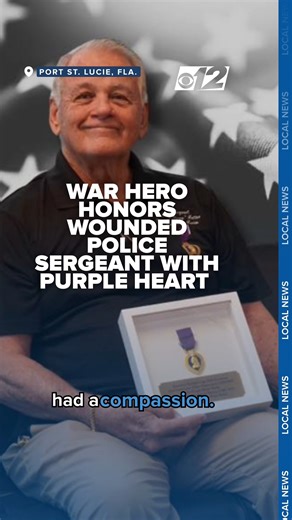 CBS12 EXCLUSIVE 💜 | A local hero makes an unforgettable gesture — gifting his Purple Heart to a PSLPD sergeant wounded in the line of duty, CBS12's Dani Travis reports. Read more: https://bit.ly/4p1fL8n | CBS 12 News