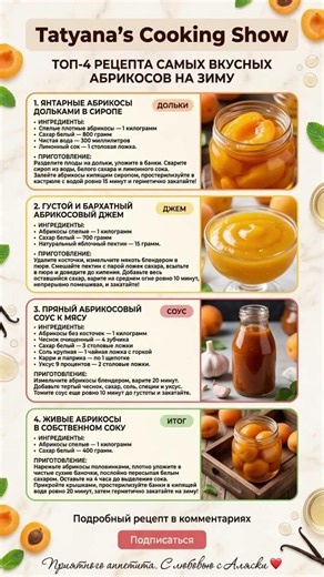 🍑АБРИКОСЫ НА ЗИМУ: ТОП-4 Лучших Рецепта Ароматных Заготовок🍑
