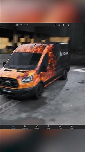 Fiery Ford Transit Van Wrap in 3D Changer 🔥