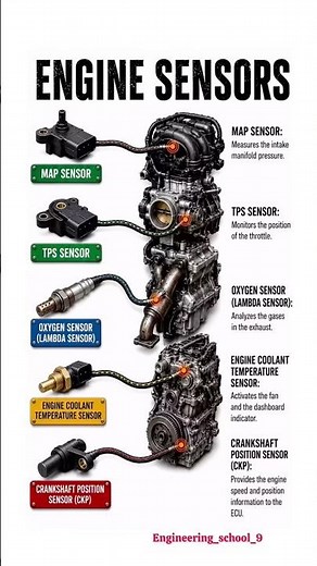 5 Essential Engine Sensors Explained 🚗🔥 | MAP, TPS, O2, ECT & CKP Sensors ⚙️😱