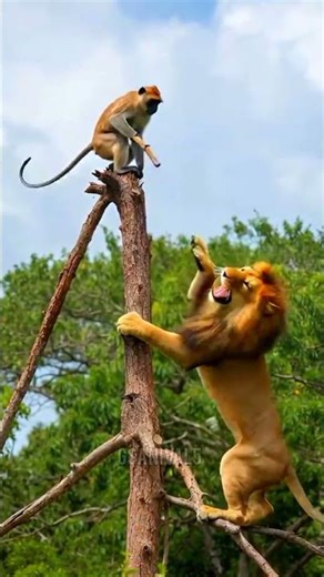 Monkey vs Lion Fight 😱 | Funny Viral Clip 2026 | Unexpected Ending 😂