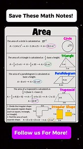 310K views · 2.1K reactions | VERY HELPFUL Math Notes FOR STUDIES!...