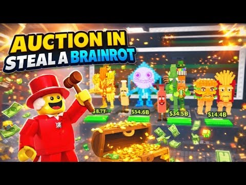 AUCTION IN STEAL A BRAINROT FIRST TIME EVER || DEADEYE GAMING