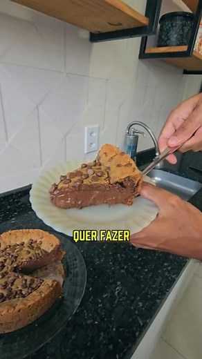 Receita torta cookie de nutella. Detalhes nos comentários #receita #receitas #doces #receitasimples