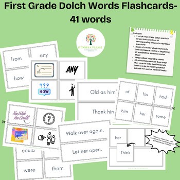 First Grade Dolch Words Flashcards set