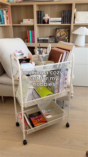 What’s in my cozy hobby cart ✨ ikea craft cart organization #cozy #hobby #journal