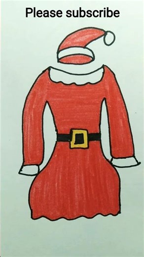 Santa Dress Easy Drawing 🧑‍🎄✨ Christmas Drawing for Beginners #shorts