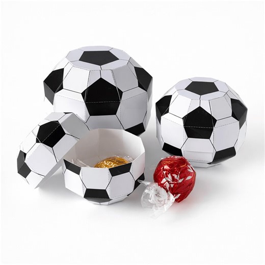 Soccer Ball Papercraft Boxes | Four Sizes Party Favor Template (digital Download) - Etsy