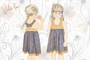 Girls Sewing Pattern, Racer Back Dress & Top. Digital PDF Instant Download, Sonia - Etsy