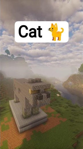 Stone Cat Statue in Minecraft — 60‑Second Build!🐱