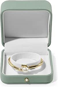 Gorgeous Bracelet Gift Box Bracelet Holder Velvet Bracelet Display Box Velvet Interior Bracelet Boxes Small Jewelry Gift Box Bracelet Jewelry Box Bangle Bracelet Storage Box (Green)