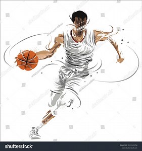 Basketball Player Splatter Dribbling Ball Stock Vector (Royalty Free) 2033341256 | Shutterstock